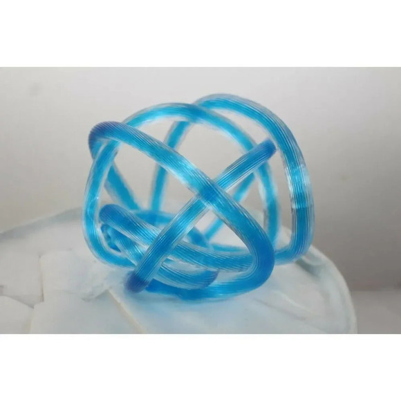 Hemp Rope Glass Art light Blue - Picture 3 of 5